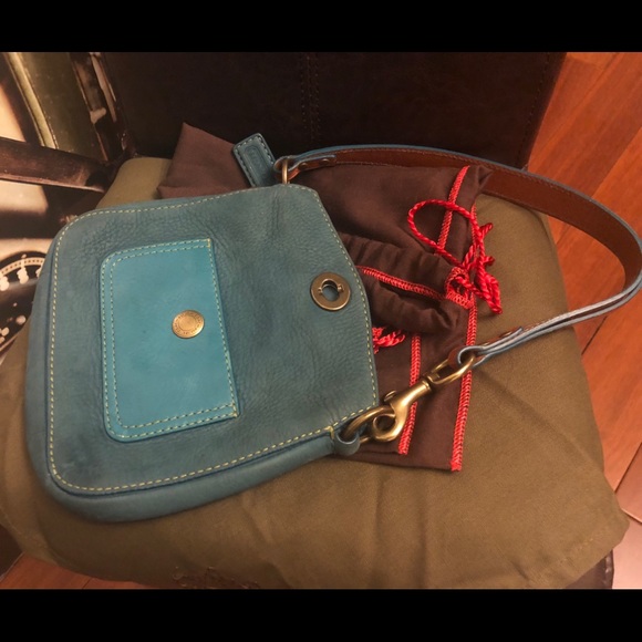 COACH Chelsea Teal Pebble Leather Mini Bag - Picture 4 of 8